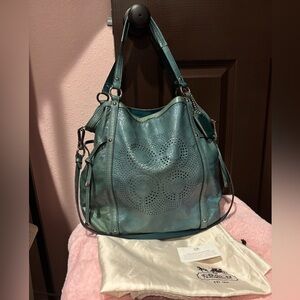 Coach GUC Audrey Andie Teal Shoulder Bag